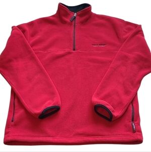 LG Polo by Ralph Lauren Men's Bold Red 1/4 Zip Fleece Sweater